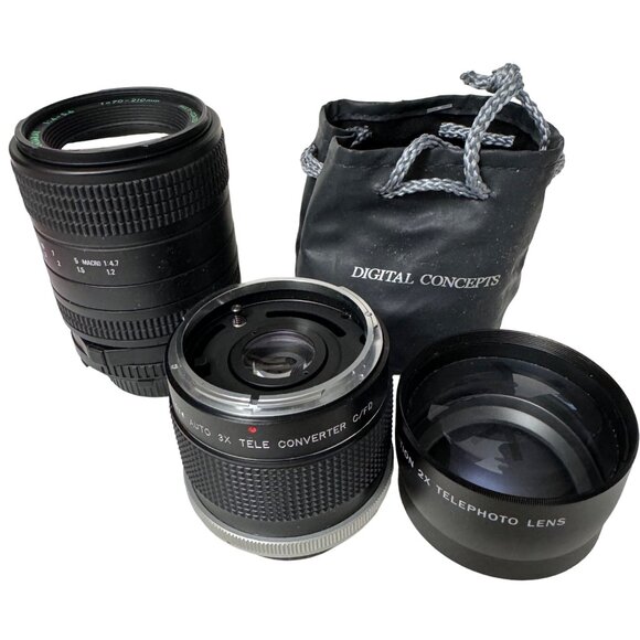 Quantaray Other - Quantaray 85-210mm F/3.8-4.7 Telephoto Lens Set With Auto 2X Converter & Bag